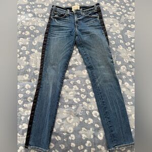 McGuire Denim Straight Leg Jeans with Black Tuxedo Stripe